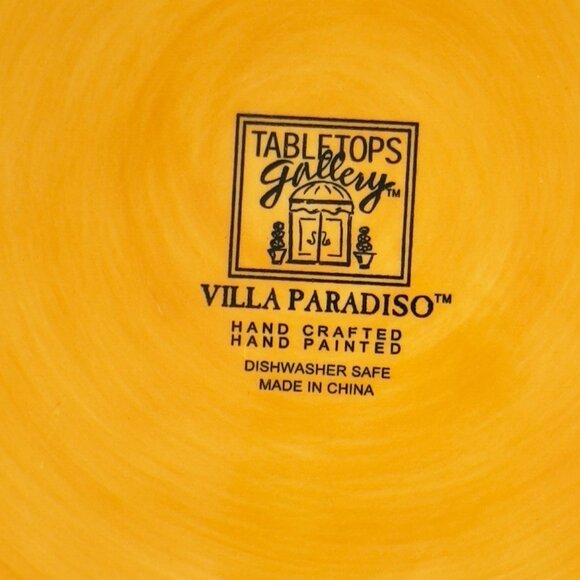 TABLETOPS Gallery Hand Painted Villa Paradiso Decorative Bowl & Plate Set - Picture 8 of 10